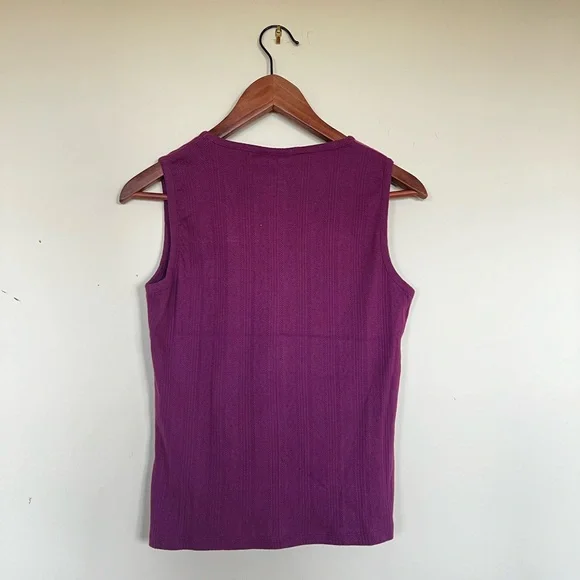Embroidered Purple Tank Top - Picture 2 of 8